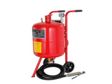 10Gal/40L Sandblaster Equipped w/Nozzle Shut-Off Valve Pressure Gauge Ceramic Nozzle Rubber Wheels V952-40LPSJ00000000001V0