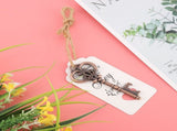 Key shaped Bottle Opener with Tag Card Twine for Wedding Guests Gift Party V1294-YM0901-JY35283-02