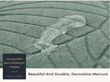 Waterproof sofa cover - Beige jacquard leaf pattern - For 2-seater sofa V1188-MS101-01059-1