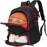 Basketball Backpack with Sneaker Compartment, Football Sports Training Bag with Red Zipper V1308-DSZKI-318