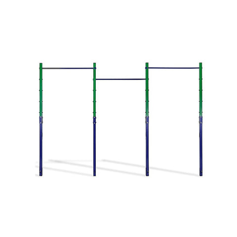 Triple Outdoor Pull-Up Bar Height Adjustable Gymnastics & Fitness Bar V63-953161