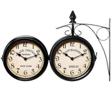 Wall Clock Wrought Iron Garden Clock Station Clock 2-sided Handmade Grand Central Terminal New York V1263-JX-1864