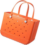 Rubber Tote Bag Sandproof Outdoor Washable Open Tote for Beach Pool Sports - Orange V1263-JX-3495