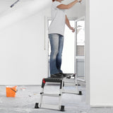 VEVOR Folding Work Platform, 660 lbs Load Capacity, Aluminum Drywall Stool Ladder, Heavy Duty Work V952-ZDPTGDBKD100CB92PV0