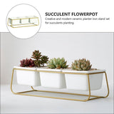 Ceramic Plant Pot with Metal Stand, Stylish Indoor Planter Holder for Home and Office Decoration, 1 V1370-AZ4-11630