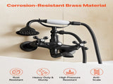 Clawfoot Tub Faucet, Wall Mount Bathtub Faucets with Handheld Shower, Vintage Oil-Rubbed Bronze V952-BGSZZYGLTLTHLAC1L002V0