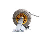 4x 8" Heavy Duty Industrial 2x Swivel Brake 2x fixed Caster Tyre Tyres Wheel Wheels Castor 1000KG V324-4XBCW004-8IN