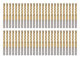 50PCS 1/8 Inch Drill Bits High Speed Steel Spiral Saw Bit Set for Wood and Plastic Cutting Gold V1294-YM0901-3114240123412
