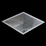 440x440mm Handmade Stainless Steel Undermount / Topmount Kitchen Laundry Sink with Waste V63-772965