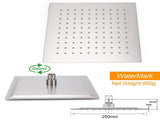 Brushed Nickel Silver Square 10" Rain Shower Head & Brass Gooseneck Wall Arm Set V1233-A602NKSS110N
