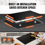 VEVOR Built-in Electric Cooktop Radiant Ceramic Cooktop 4 Burners 30.3x20.5 inch V952-QRSDTL7200WHNLGYEV3
