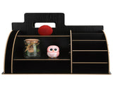 Wood Desktop Organizer Innovative Cosmetics Stationery Storage Rack for Home OfficeBlack V1294-YM0721-3117210041011