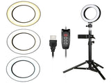 3 Gear Brightness LED Ring Light with Cell Phone Holder Stand for Live Stream Makeup Selfie V1294-YM0901-H32958