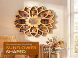 Sunflower Wall Hanging Wooden Display, Decor Storage in One, for Bedrooms Living Rooms Entryways V1366-AZ2-W-15574