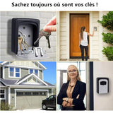 Outdoor Security Key Wall Mounted Key Box With 4 Digit Code, 5 Keys Security Storage Key Holder V1188-MS-227-0091