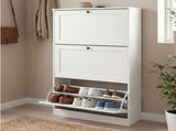 Levede Shoe Cabinet 3 Flip Drawers Adjustable Shelf Shoe Organiser Storage Rack EA0293-WH-3-AU