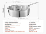 4 QT Saucepan, Stainless Steel Saucepan with Glass Lid, Multipurpose Nonstick Stainless Steel Small V952-BXGJG4QT1JTWFU824001V0