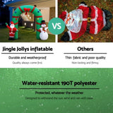 Jingle Jollys Christmas Inflatable Archwary 2.8M Illuminated Decorations XMAS-INF-SAN-SNO-10FT