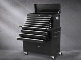 Giantz 13 Drawer Tool Box Cabinet Chest Toolbox Storage Garage Organiser Black TB-13DR-103-BK