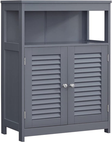 VASAGLE Floor Cabinet with Shelf and 2 Doors Gray V227-9101101066164