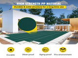 Pool Safety Cover Fits18x36ft Inground Safety Pool Cover Green Mesh with 4x8ft Center End Steps V952-YYCM18X36JZYTYCG1V0