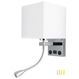 LED Wall Light Modern Fabric Lampshade USB Bedroom Bedside Reading Sconce E27 100240V V1294-YM0901-3119200140611