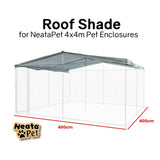 NEATAPET Shade Roof for 4x4m Dog Run Pet Enclosure, UV & Water Resistant, Silver colour V219-PETDGENTPA44S