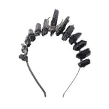 Crystal Crown Headband Boho Raw Quartz Rhinestone Witch Bride Headpiece Crystal Headwear Stones V1366-AZ2-W-08808