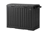 Gardeon Outdoor Trash Cans Dual Compartment Trash Can 220L Black OTC-220L-BK