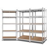 Giantz 5x1.8M Garage Shelving Warehouse Rack Pallet Racking Storage Shelf Silver WR-9X18-GVN-SVX5