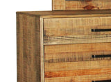 Dresser with 6 Storage Drawers in Solid Acacia With Mirror in Vintage Light Brown Colour V43-DRS-WDS