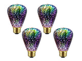 4Pack Infinity 3D Fireworks Effect ST64 LED Light - 3W 120V Fairy Multicolor Disco Party Bulb, Stain V1107-CS-PSKEFKON7