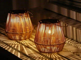 2 Pieces Woven Solar LED Hanging Garden Lights, Hand Woven Waterproof Tree Pendant Lamps for Patio, V1189-LC-HW-00002