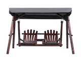 Gardeon Outdoor Wooden Swing Chair with Canopy Middle Table Charcoal GSC-W2S-CUP-CC-AB