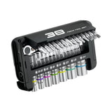 Professional Steel Ratcheting Socket Wrench Kit with 38 Piece & Storage Case Car Maintenance V1366-AZ2-W-16980