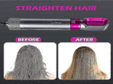 5-in-1 Hair Dryer Curler Straightener Blow Dryer Brush Pink V1263-JX-5609