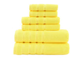 Yellow Luxury Cotton Towel Set - 6-Piece Ultra-Soft Bath, Hand, and Washcloth Set V888-ELOSUNG15843