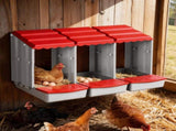 i.Pet Chicken Nesting Box 3 Hole Roll Away Poultry Hen Laying Egg Hutch Red PET-CHICK-BOX-3HF-RD