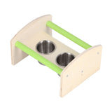 Parrot Wood Stand with 2 Stainless Steel Feeding Cup Playstand Training Toy for Outdoor Gardening V1294-YM0714-3111210375011