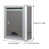 Small Grey Aluminium Mailbox Wall Mounted Lock Waterproof Storage Use V1192-AZ-W-25081