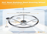 13.5" Boat Stainless Steel Steering Wheel - 5 Spoke with Knob For 3/4" Shaft V238-SUPDZ-40838175195216
