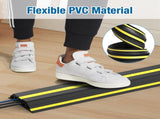 10 ft Floor Cable Cover Protector, Heavy Duty PVC Duct Easy to Unroll, Prevent Trip Hazard for Home V1258-DP02-F-577