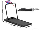 Powertrain K300 Black Foldable 2-in-1 Under Desk Walking Pad Treadmill 1.5HP 10kph Incline Home TML-HSM-K300-BK