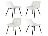 Artiss 4x Dining Chairs Velvet Tufted Kitchen Lounge Cafe Accent Chair Beige DINC-K-799-BGX4