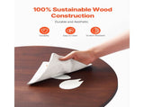 61 cm Wood Lazy Susan Turntable, 360&deg Rotation Round Clear Tabletop Rotating Tray, Acacia Wood V952-CZZP24YCMZHTGZT37V0