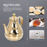 1Pcs Golden Round Stainless Steel Tea Kettle with Infuser for Home Use Daily Brewing 1.2L V1369-AZ3-W-15696