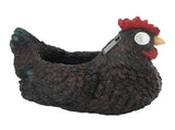 Flower Pot Hen Shape Resin Succulent Pot with Auto Light Sensing Solar Light for Outdoor Garden V1294-YM0901-3111250030412