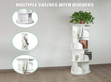 360-degree Rotating 4 Tier Display Shelf Bookcase Organiser V63-834351