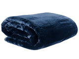 Laura Hill 600-GSM Mink Blanket Queen Size Double-Sided Soft Plush Bed Faux Throw Rug Wine Navy MINK-NY