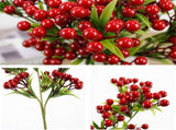 Christmas Berry Branches 3 Forks Simulation Foam Berry Picks Home Decoration V1294-YM0716-220714HJ01-3